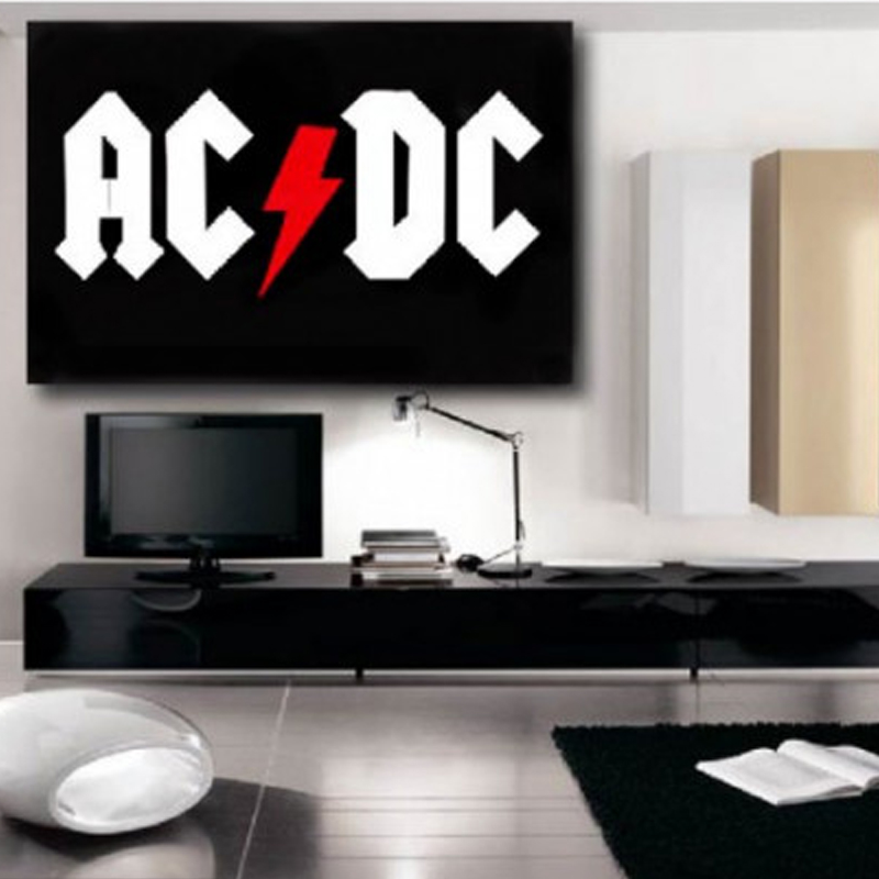 Πίνακας σε καμβά με μουσική με τους ACDC(logo)